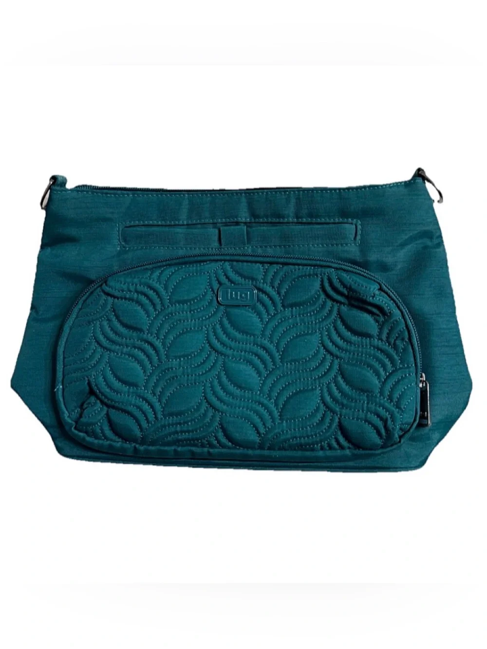 Lug Samba RFID Crossbody Bag Teal Quilted Travel Purse Organizer Missing Strap